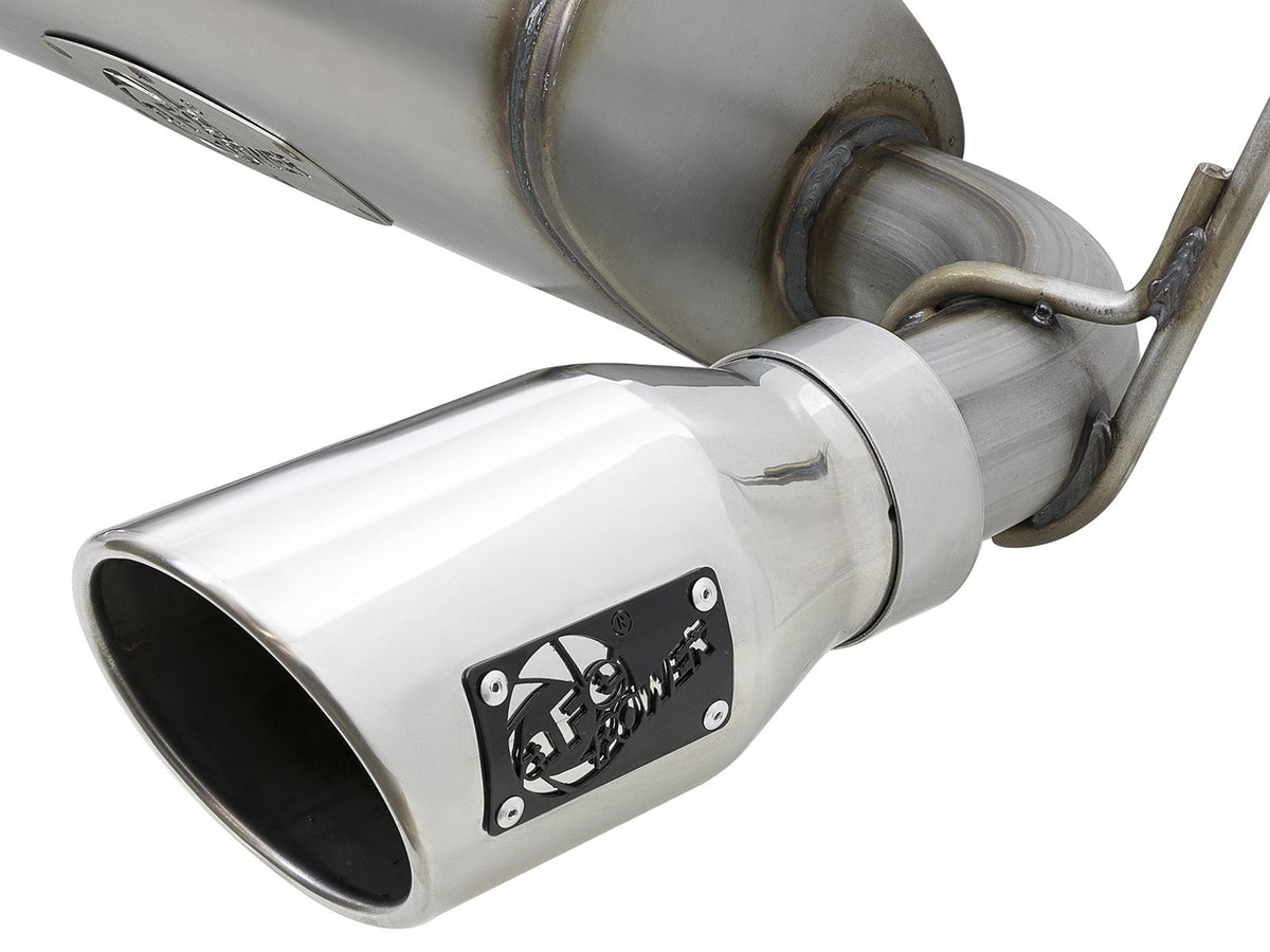 Rebel Series 2-1/2 Inch 409 Stainless Steel Cat-Back Exhaust w/ Polished Tips Jeep Wrangler (JK) 07-18 V6-3.6L/3.8L aFe Power aFe Power
