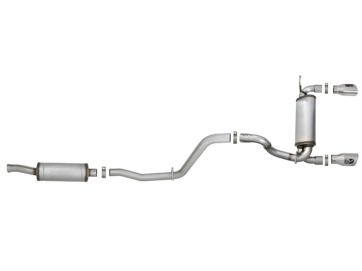 Rebel Series 2-1/2 Inch 409 Stainless Steel Cat-Back Exhaust w/ Polished Tips Jeep Wrangler (Jl) 18-26 V6-3.6L aFe Power aFe Power