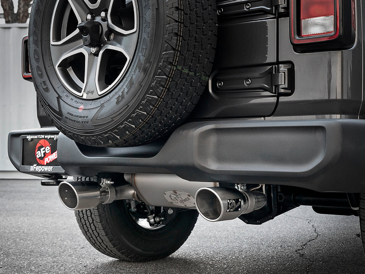 Rebel Series 2-1/2 Inch 409 Stainless Steel Cat-Back Exhaust w/ Polished Tips Jeep Wrangler (Jl) 18-26 V6-3.6L aFe Power aFe Power