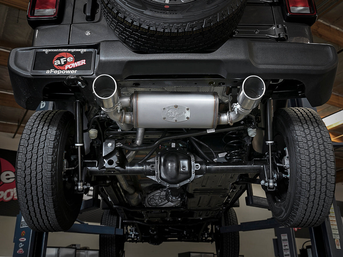 Rebel Series 2-1/2 Inch 409 Stainless Steel Cat-Back Exhaust w/ Polished Tips Jeep Wrangler (Jl) 18-26 V6-3.6L aFe Power aFe Power