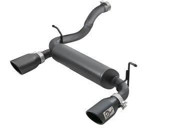 compare product Rebel Series 2-1/2 Inch 409 Stainless Steel Axle-Back Exhaust System w/ Black Tips Jeep Wrangler (Jl) 18-26 L4-2.0L (t)/V6-3.6L aFe Power