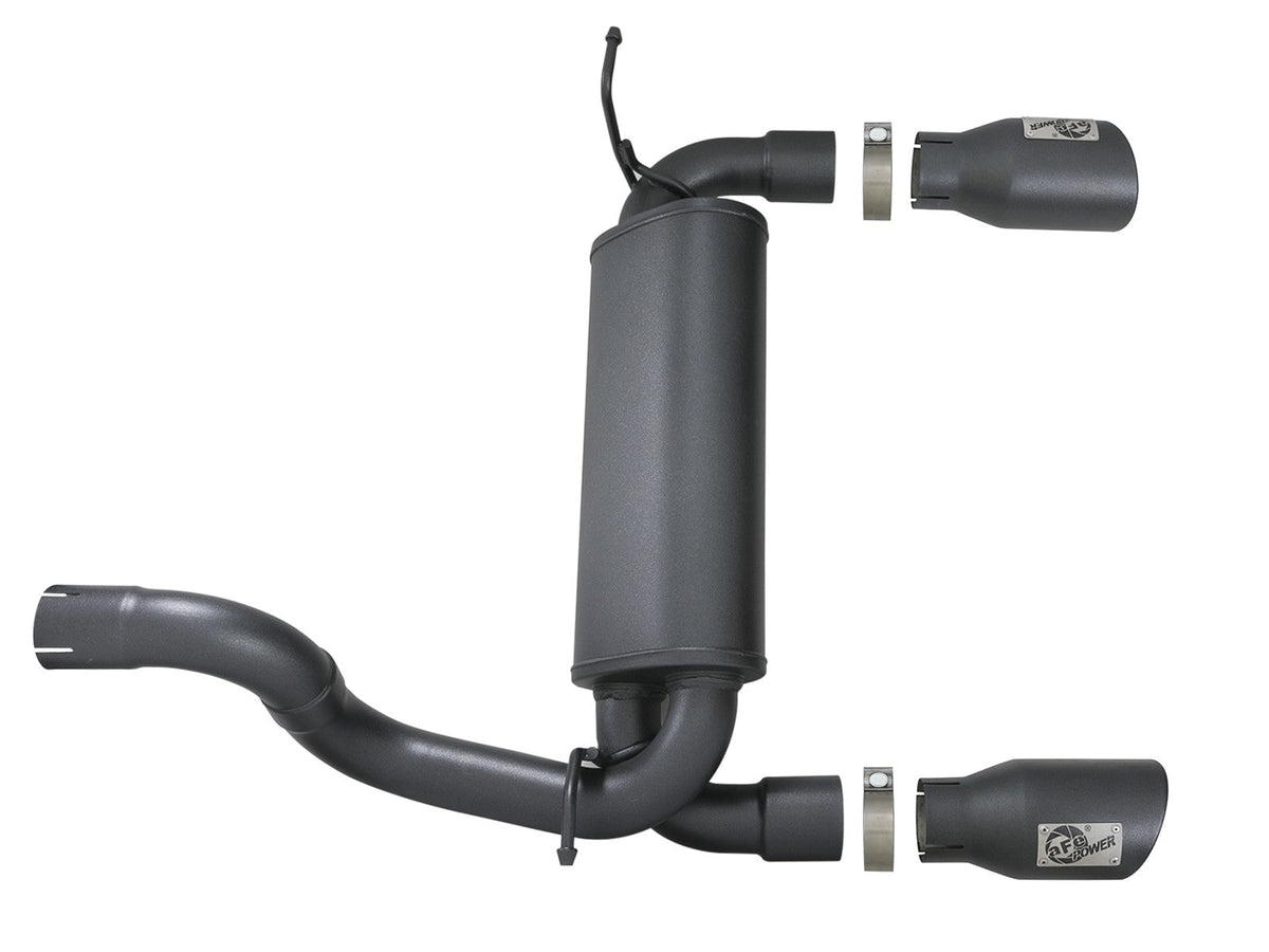 Rebel Series 2-1/2 Inch 409 Stainless Steel Axle-Back Exhaust System w/ Black Tips Jeep Wrangler (Jl) 18-26 L4-2.0L (t)/V6-3.6L aFe Power aFe Power