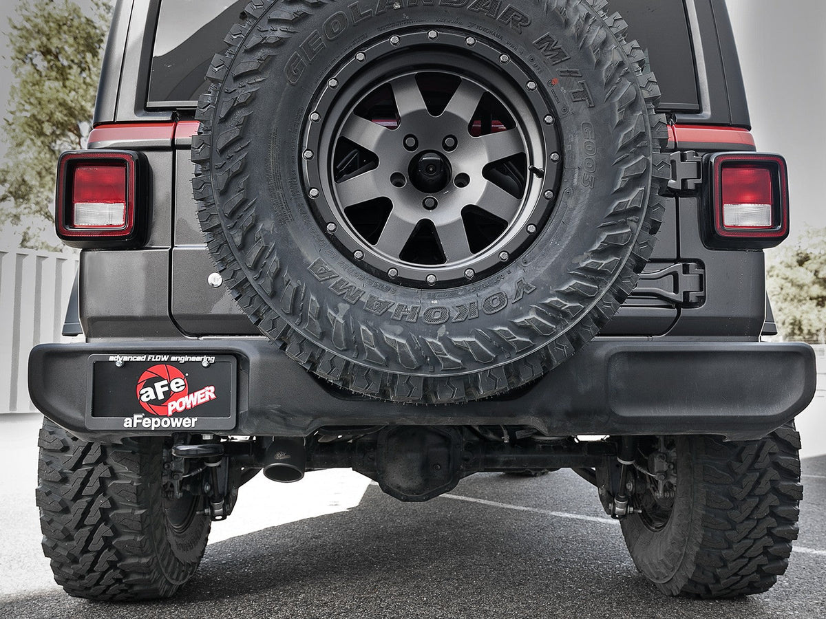 Mach Force-Xp 2-1/2 Inch 409 Stainless Steel Axle-Back Hi-Tuck Exhaust Black Jeep Wrangler (Jl) 18-26 V6-3.6L aFe Power aFe Power