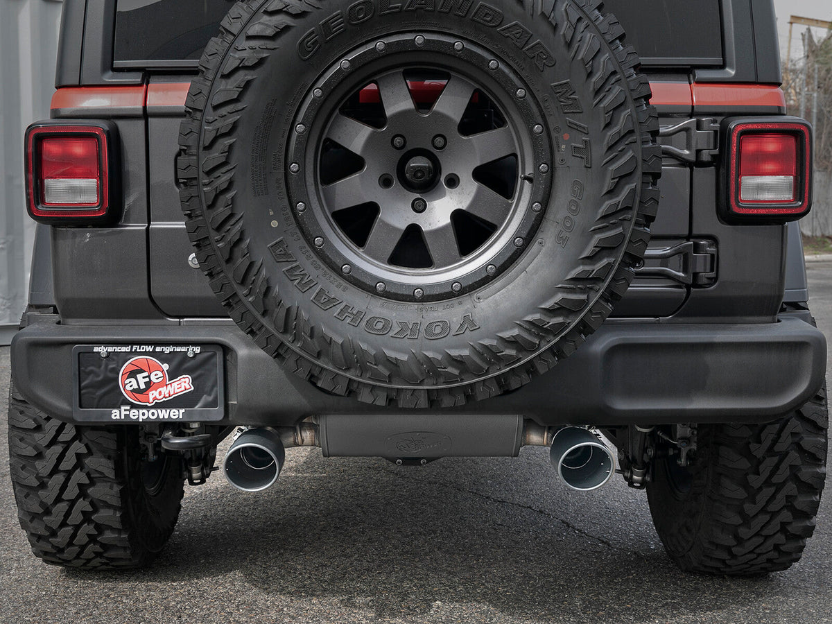 Mach Force-Xp 2-1/2 Inch 409 Stainless Steel Cat-Back Hi-Tuck Exhaust w/ Black Tip Jeep Wrangler (Jl) 18-26 V6-3.6L aFe Power aFe Power