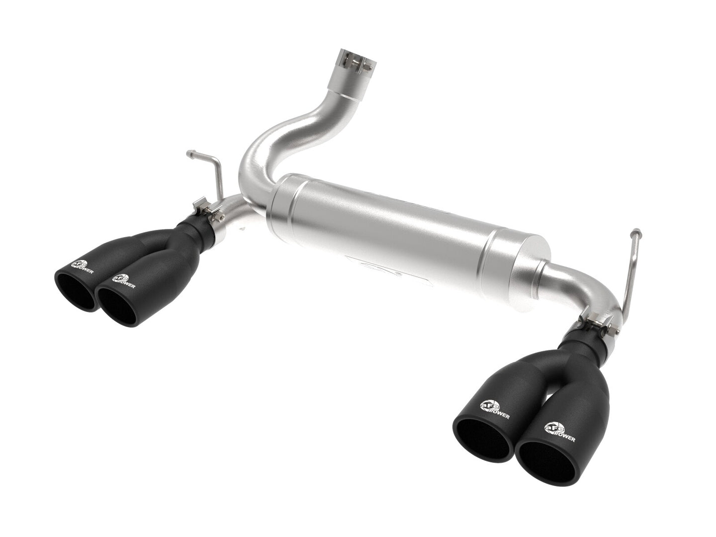 Rebel Series 2-1/2 Inch 409 Stainless Steel Axle-Back Exhaust System Black Jeep Wrangler (JK) 07-18 V6-3.6L/3.8L aFe Power