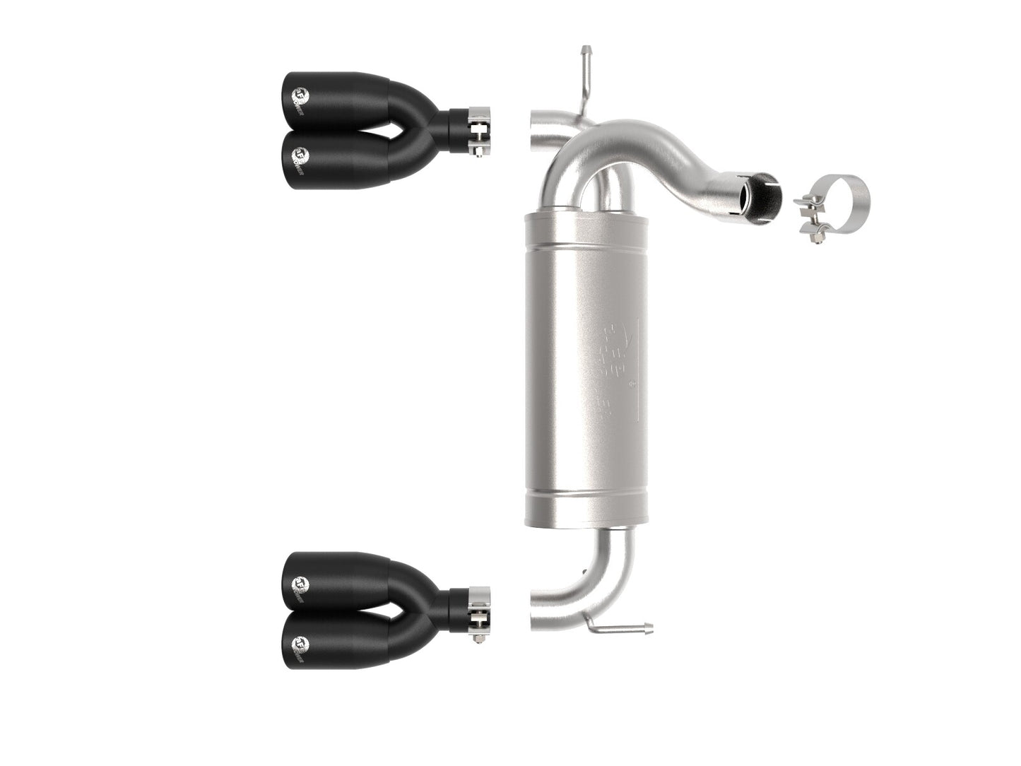 Rebel Series 2-1/2 Inch 409 Stainless Steel Axle-Back Exhaust System Black Jeep Wrangler (JK) 07-18 V6-3.6L/3.8L aFe Power