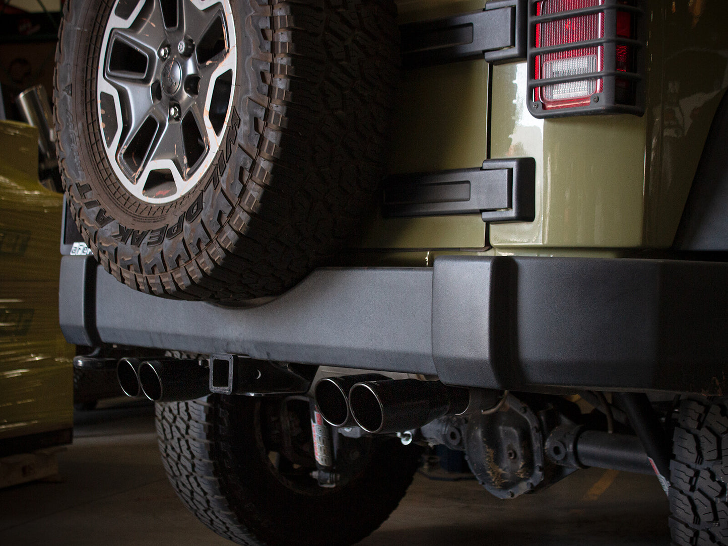 Rebel Series 2-1/2 Inch 409 Stainless Steel Axle-Back Exhaust System Black Jeep Wrangler (JK) 07-18 V6-3.6L/3.8L aFe Power