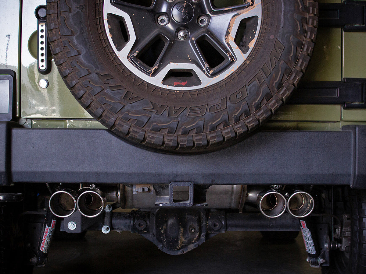 Rebel Series 2-1/2 Inch 409 Stainless Steel Axle-Back Exhaust System Polished Jeep Wrangler (JK) 07-18 V6-3.6/3.8L aFe Power aFe Power