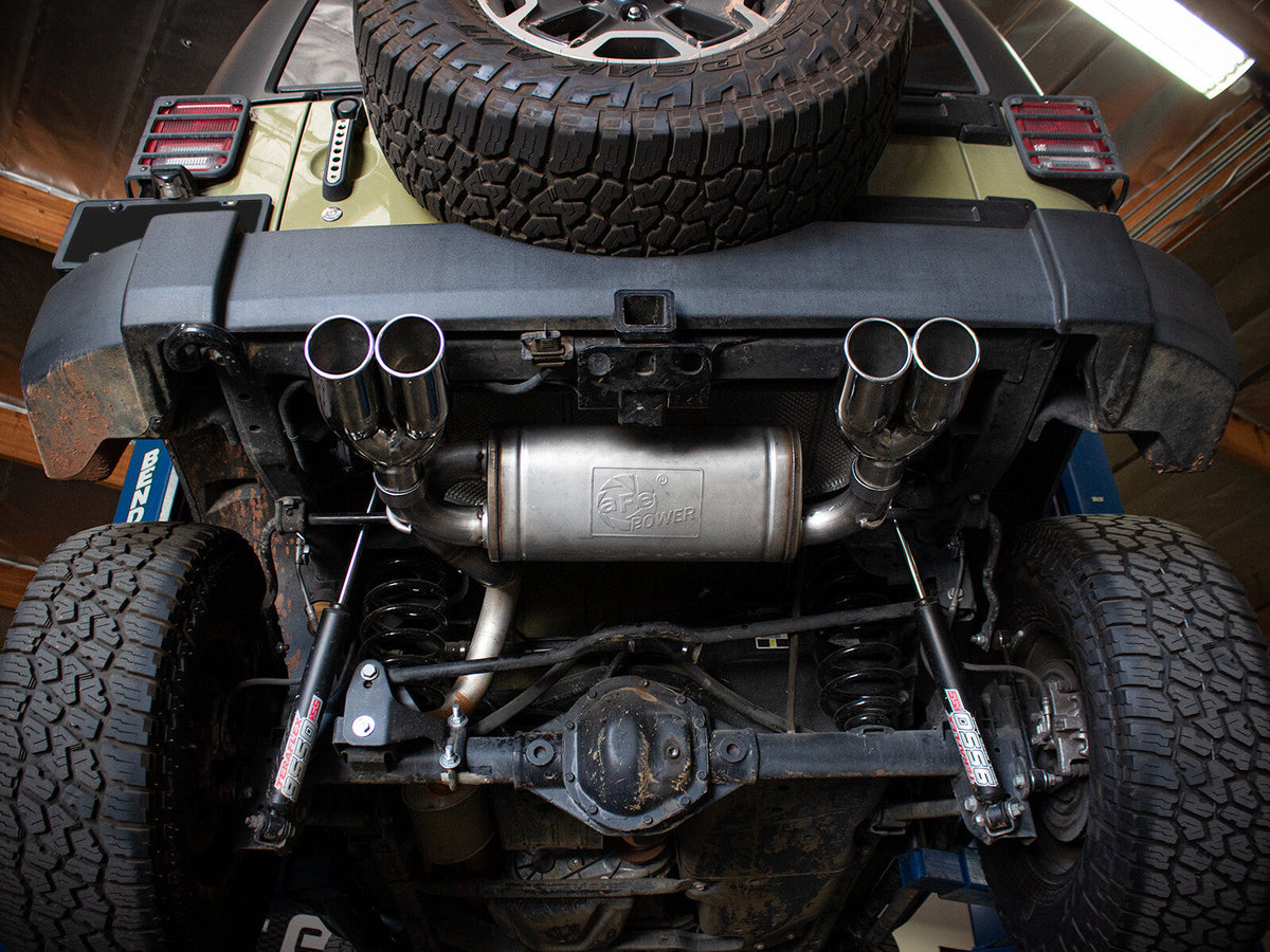 Rebel Series 2-1/2 Inch 409 Stainless Steel Axle-Back Exhaust System Polished Jeep Wrangler (JK) 07-18 V6-3.6/3.8L aFe Power aFe Power