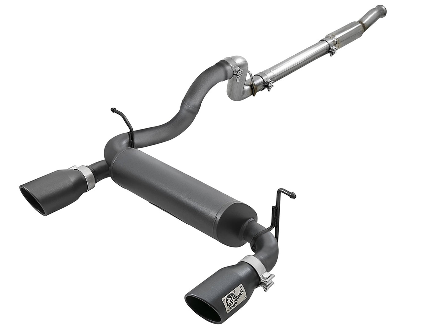 Rebel Series 3 Inch to 2-1/2 Inch 409 Stainless Steel Cat-Back Exhaust w/ Black Tip Jeep Wrangler (Jl) 18-26 L4-2.0L (t) aFe Power