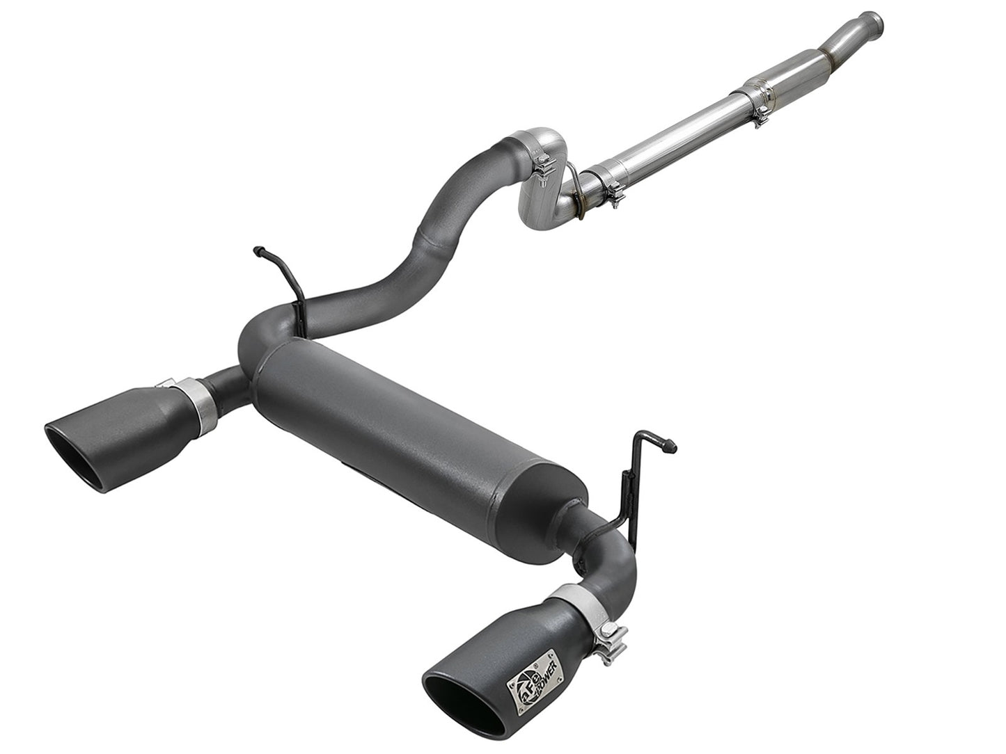 Rebel Series 3 Inch to 2-1/2 Inch 409 Stainless Steel Cat-Back Exhaust w/ Black Tip Jeep Wrangler (Jl) 18-26 L4-2.0L (t) aFe Power