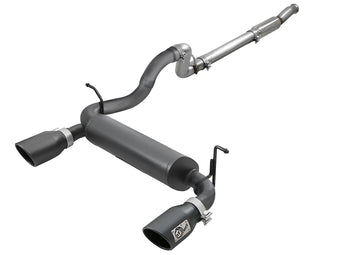 compare product Rebel Series 3 Inch to 2-1/2 Inch 409 Stainless Steel Cat-Back Exhaust w/ Black Tip Jeep Wrangler (Jl) 18-26 L4-2.0L (t) aFe Power