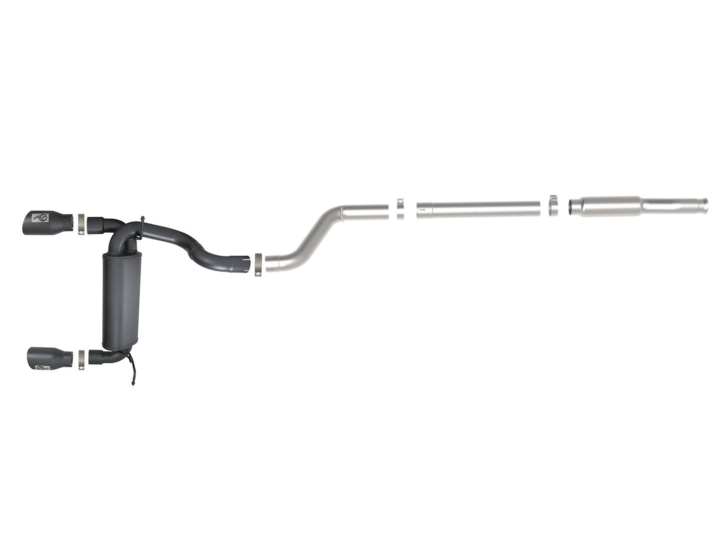 Rebel Series 3 Inch to 2-1/2 Inch 409 Stainless Steel Cat-Back Exhaust w/ Black Tip Jeep Wrangler (Jl) 18-26 L4-2.0L (t) aFe Power