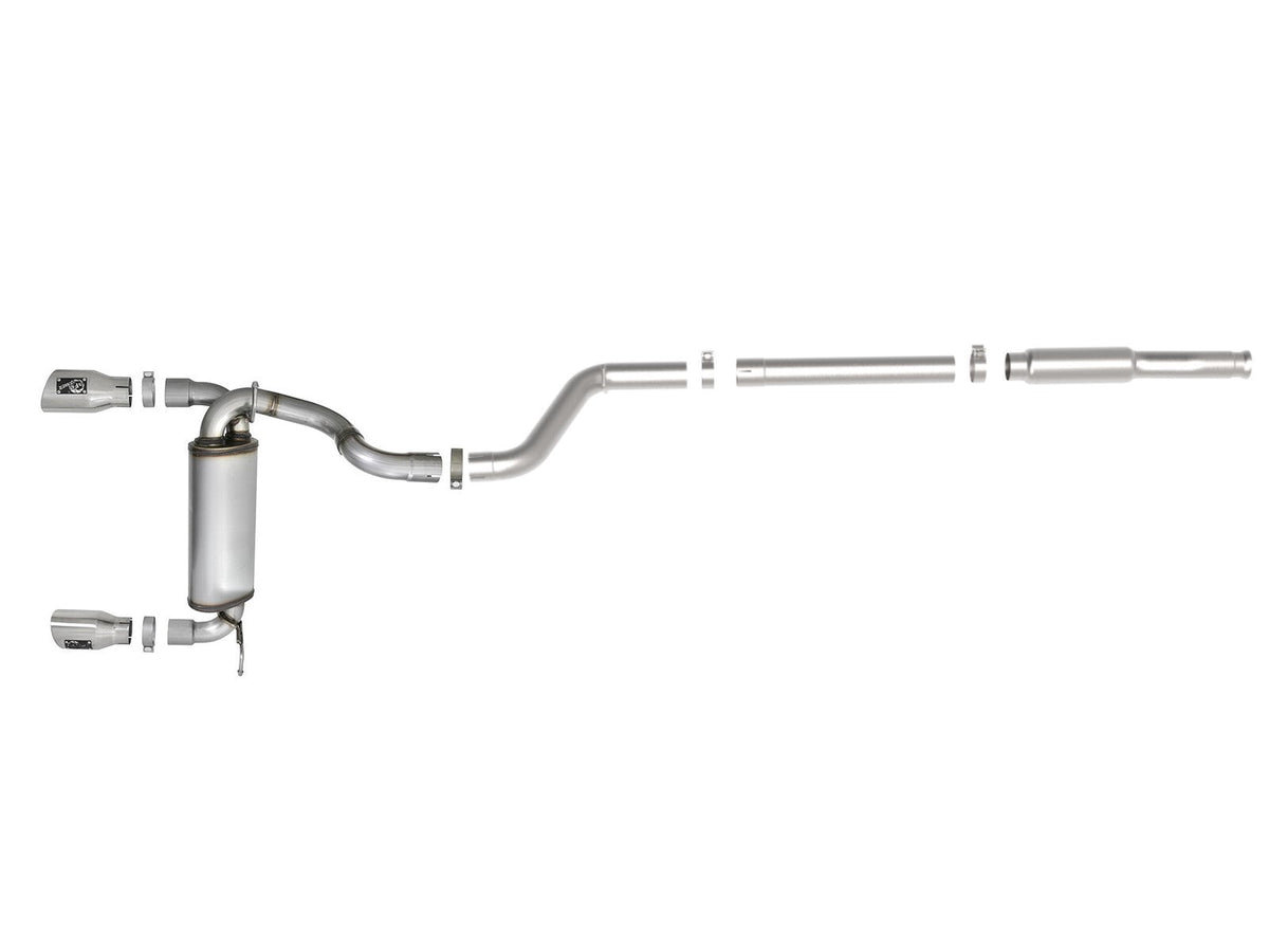 Rebel Series 3 Inch to 2-1/2 Inch 409 Stainless Steel Cat-Back Exhaust w/ Polish Tip Jeep Wrangler (Jl) 18-26 L4-2.0L (t) aFe Power aFe Power