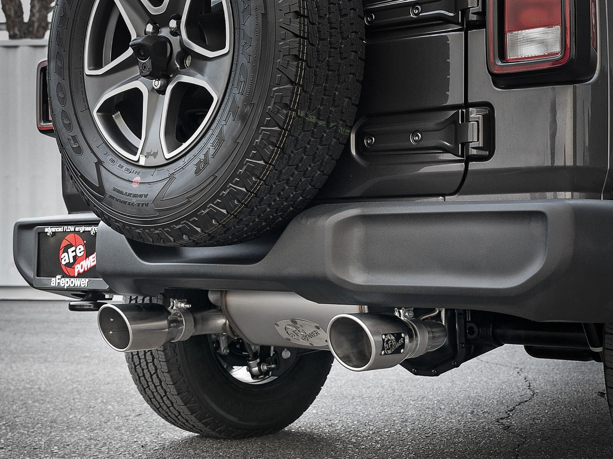 Rebel Series 3 Inch to 2-1/2 Inch 409 Stainless Steel Cat-Back Exhaust w/ Polish Tip Jeep Wrangler (Jl) 18-26 L4-2.0L (t) aFe Power aFe Power