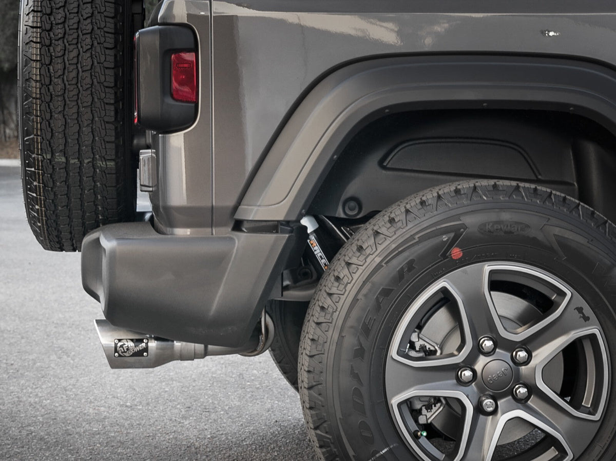 Rebel Series 3 Inch to 2-1/2 Inch 409 Stainless Steel Cat-Back Exhaust w/ Polish Tip Jeep Wrangler (Jl) 18-26 L4-2.0L (t) aFe Power aFe Power