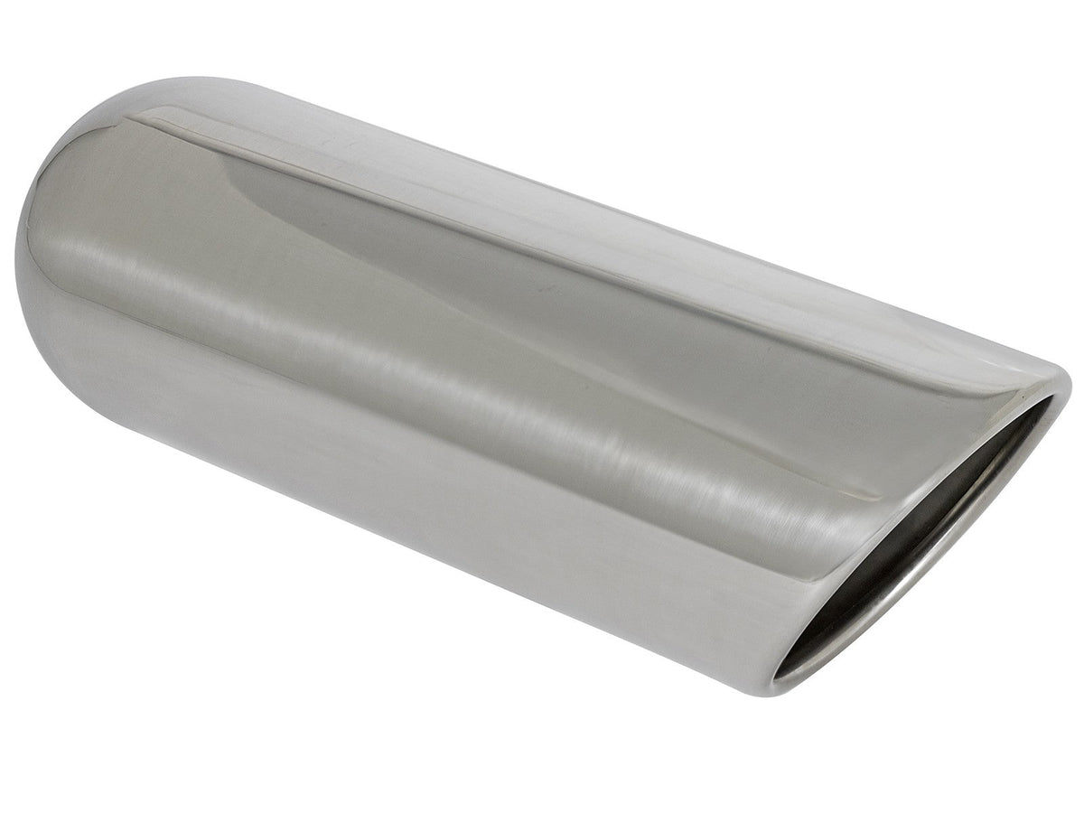 Mach Force-Xp 304 Stainless Steel Clamp-on Exhaust Tip Polished 3 Inch Inlet x 4 Inch Outlet x 12 Inch L Slant aFe Power aFe Power