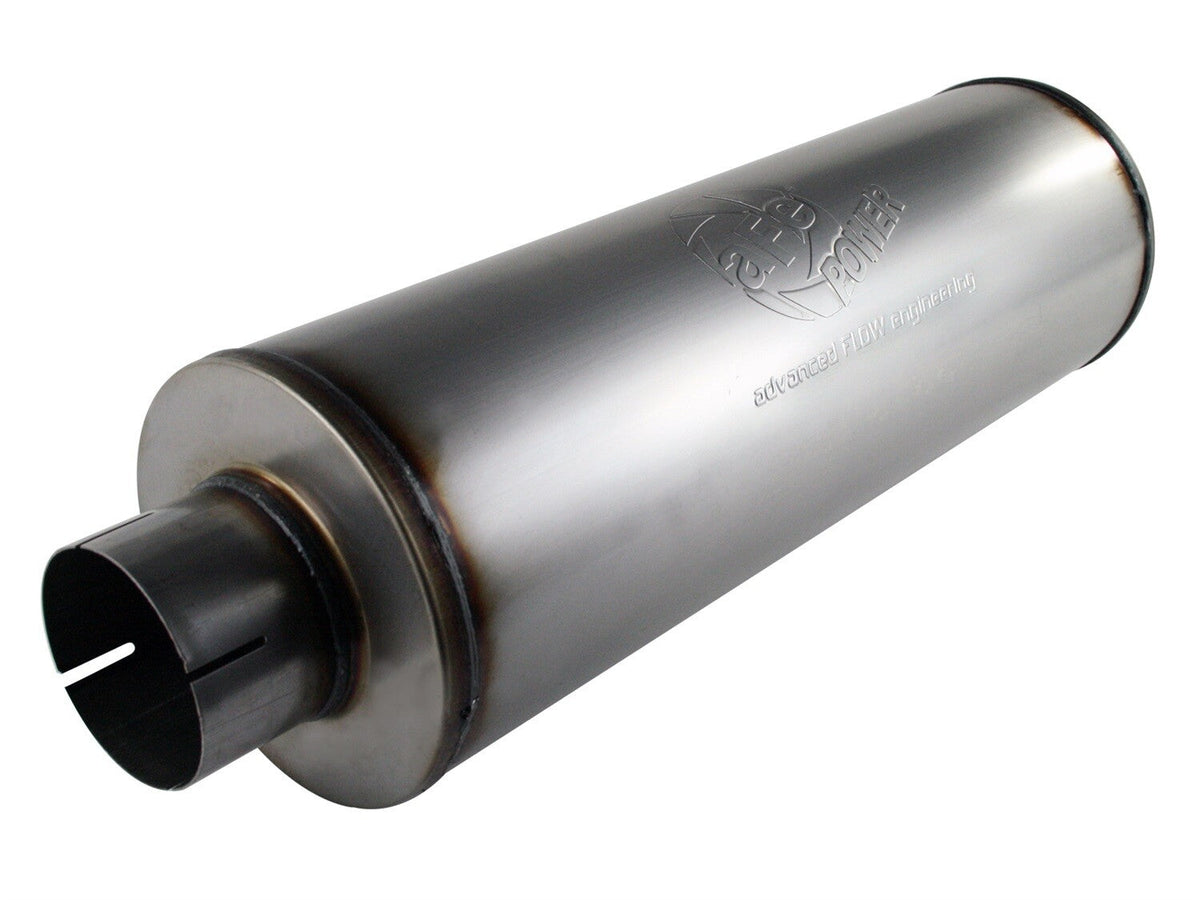 Mach Force-Xp 409 Stainless Steel Muffler 4 Inch ID Center/Center x 8 Inch Dia x 30 Inch L aFe Power aFe Power
