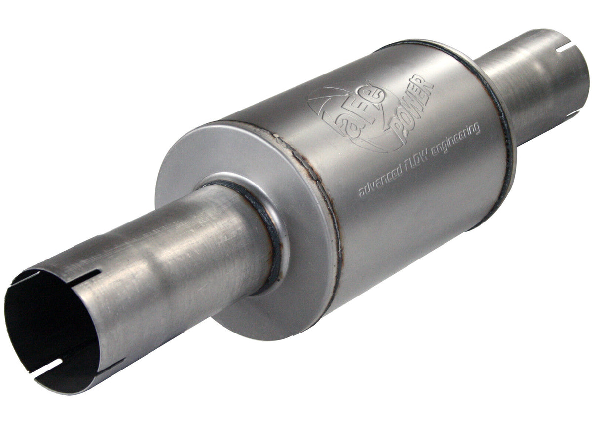 Mach Force-Xp Aluminized Steel Muffler (4 Inch ID Center/Center x 8 Inch Dia. x 30 Inch L - Round Body) aFe Power aFe Power