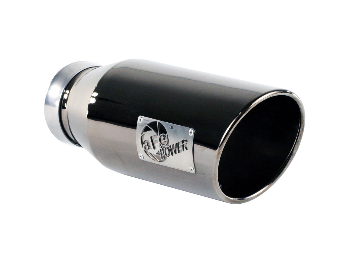 Mach Force-Xp 409 Stainless Steel Clamp-on Exhaust Tip Black Chrome 4 Inch Inlet x 6 Inch Outlet x 15 Inch L aFe Power aFe Power
