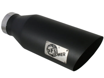compare product Mach Force-Xp 409 Stainless Steel Clamp-on Exhaust Tip Black 4 Inch Inlet x 7 Inch Outlet x 18 Inch L aFe Power