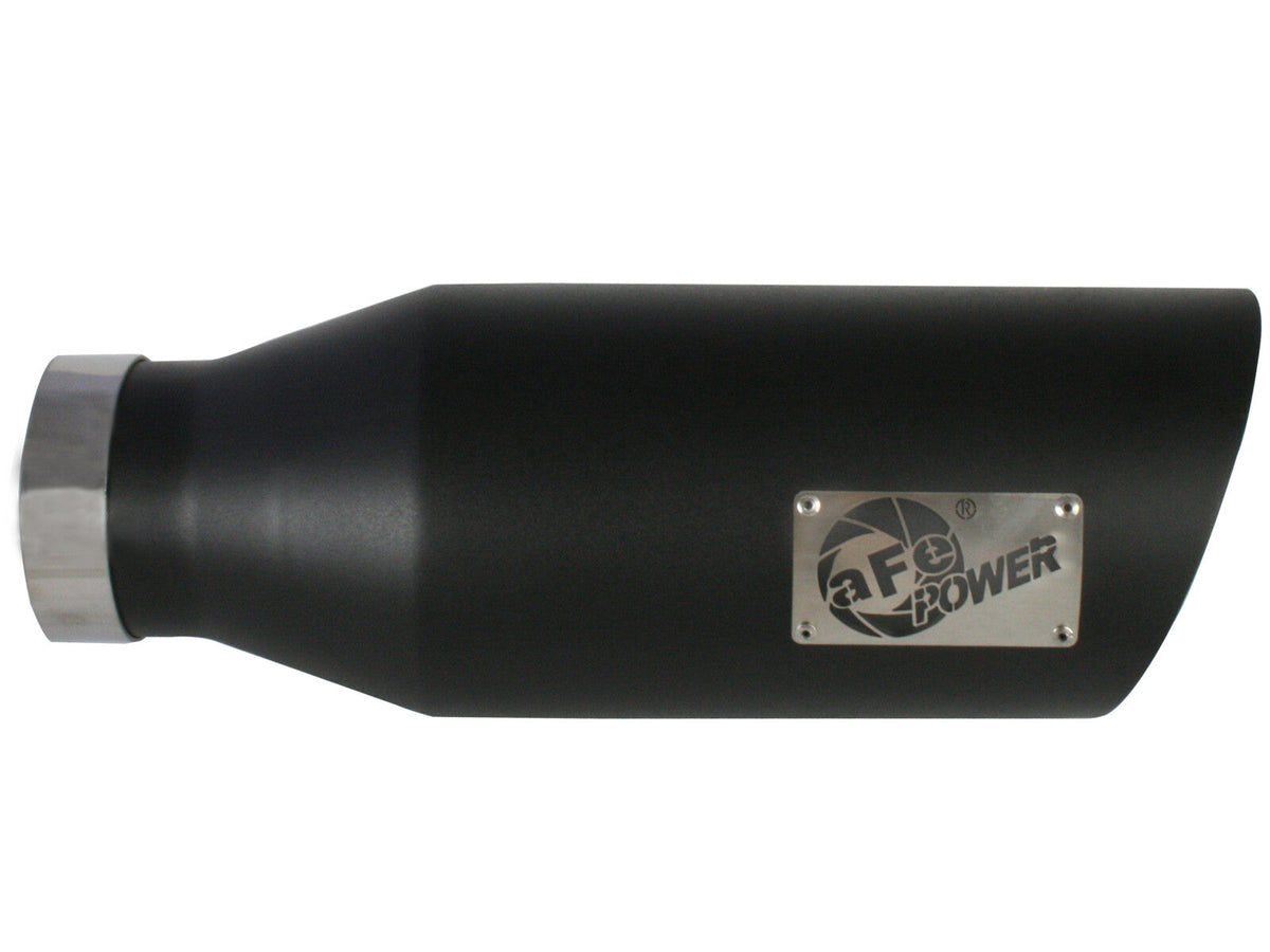 Mach Force-Xp 409 Stainless Steel Clamp-on Exhaust Tip Black 4 Inch Inlet x 7 Inch Outlet x 18 Inch L aFe Power aFe Power