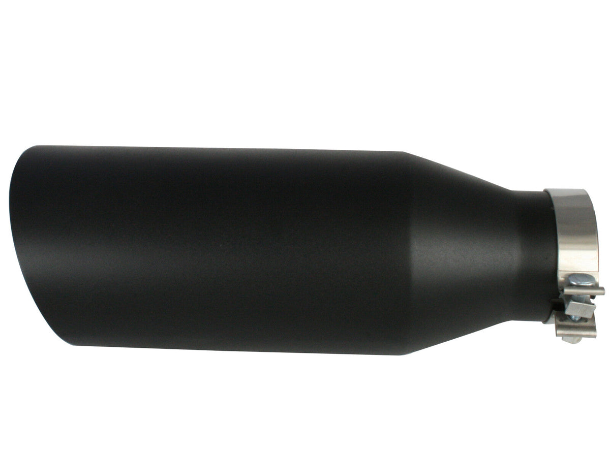 Mach Force-Xp 409 Stainless Steel Clamp-on Exhaust Tip Black 4 Inch Inlet x 7 Inch Outlet x 18 Inch L aFe Power aFe Power
