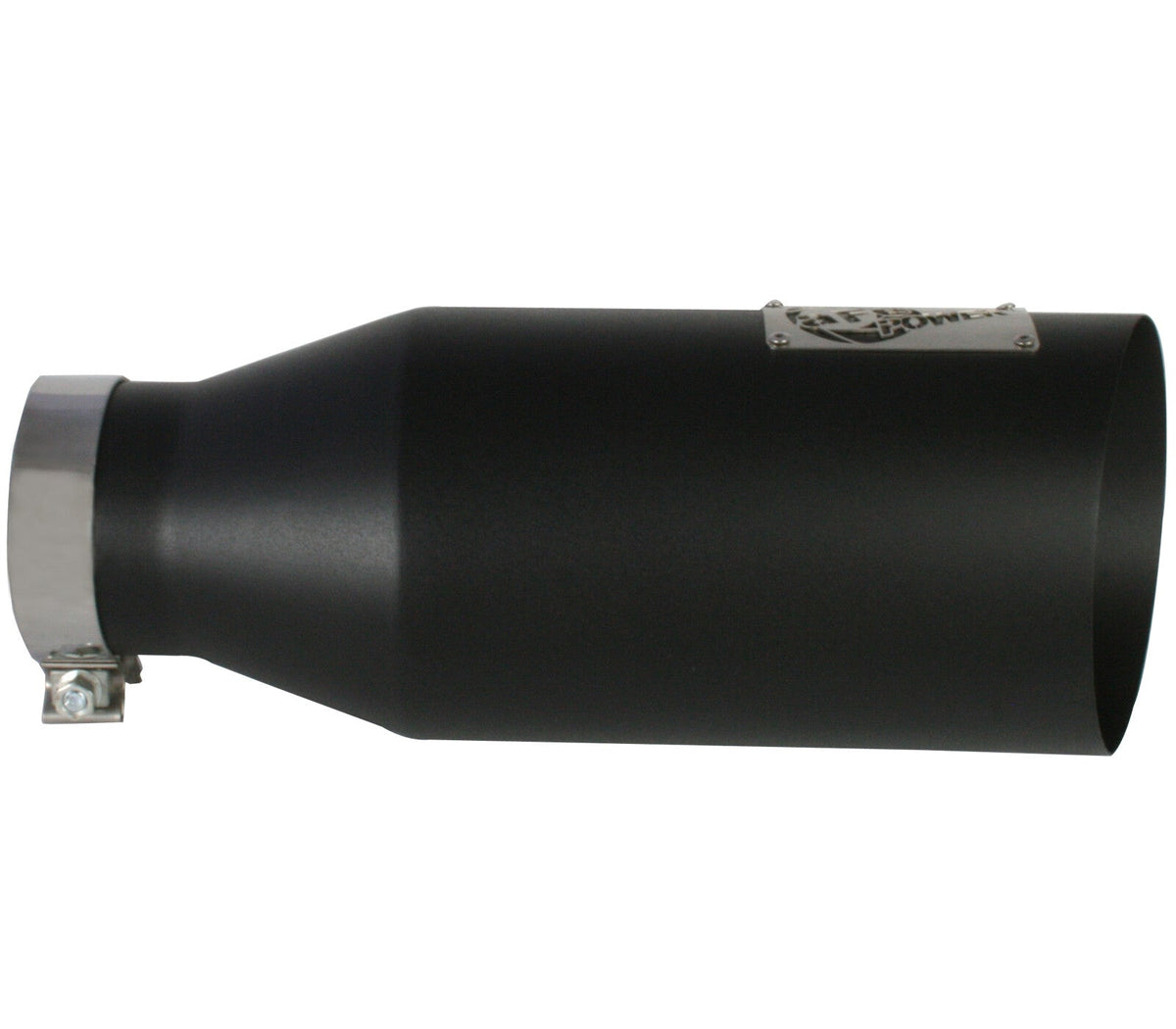 Mach Force-Xp 409 Stainless Steel Clamp-on Exhaust Tip Black 4 Inch Inlet x 7 Inch Outlet x 18 Inch L aFe Power aFe Power