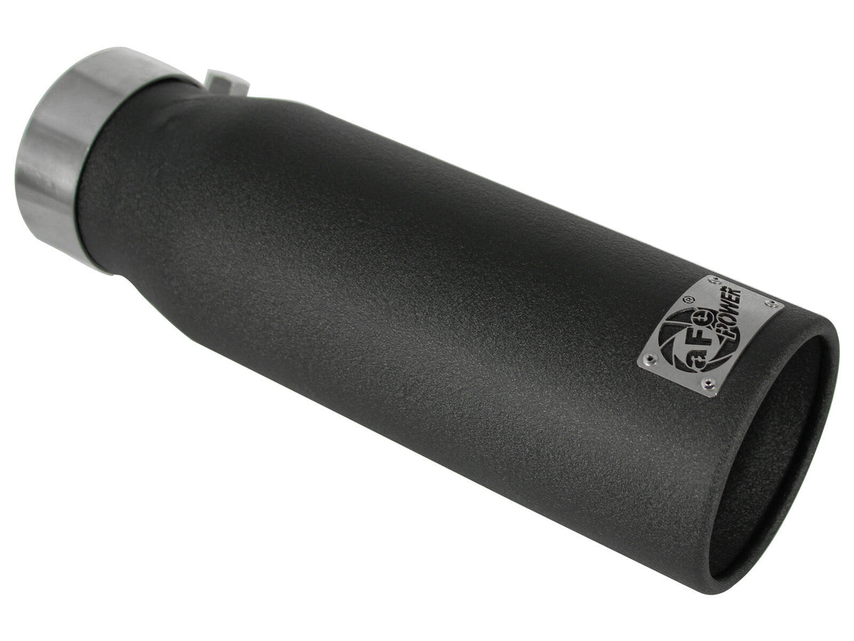 Mach Force-Xp 409 Stainless Steel Clamp-on Exhaust Tip Black 3 Inch Inlet x 4 Inch Outlet x 12 Inch L aFe Power aFe Power