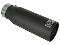 Mach Force-Xp 409 Stainless Steel Clamp-on Exhaust Tip Black 3 Inch Inlet x 4 Inch Outlet x 12 Inch L aFe Power aFe Power