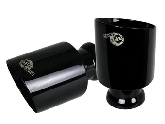 compare product Mach Force-Xp 4-1/2 Inch Carbon Fiber OE Replacement Exhaust Tips Dodge Charger/Hellcat 15-22 V8-6.2L/6.4L Powdercoat Finish aFe Power
