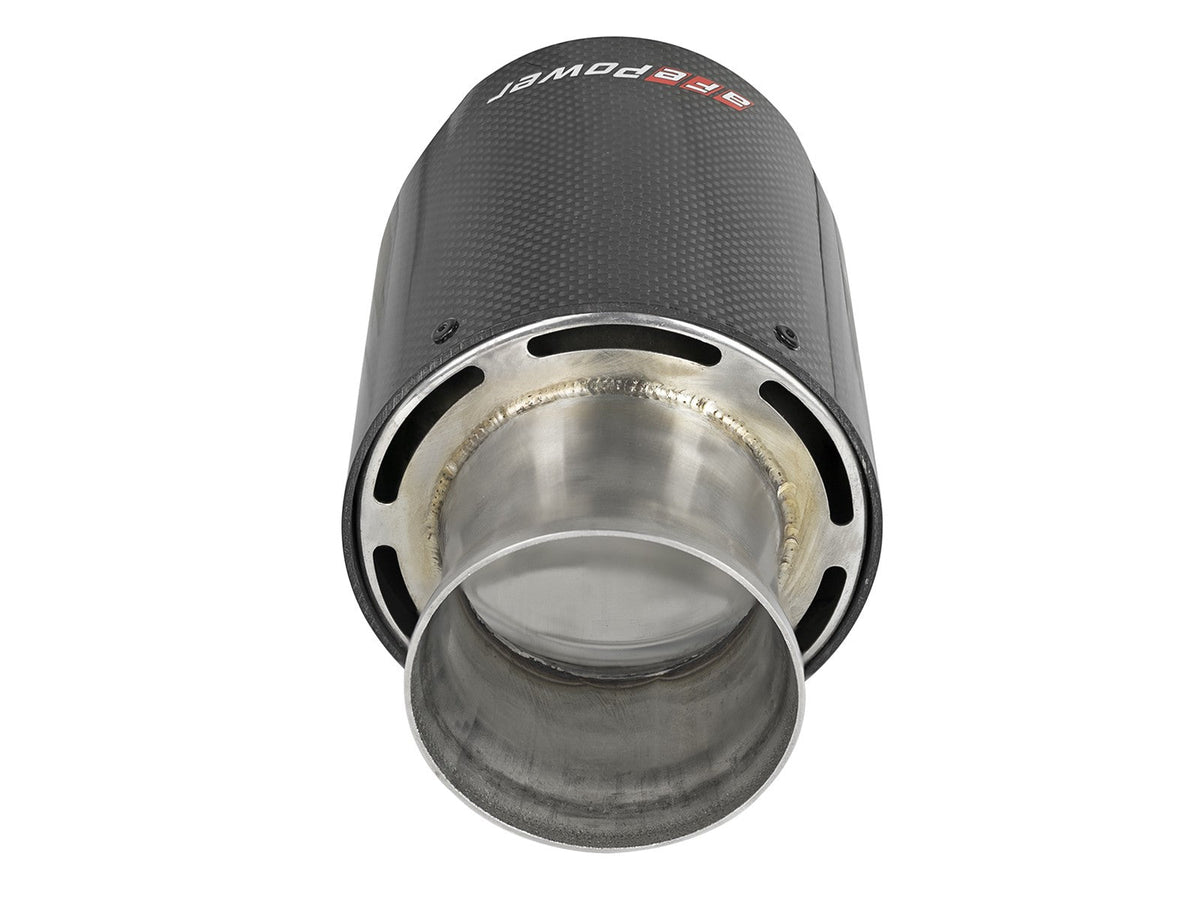 Mach Force-Xp 4-1/2 Inch Carbon Fiber OE Replacement Exhaust Tips Dodge Charger/Hellcat 15-22 V8-6.2L/6.4L Natural Finish aFe Power aFe Power