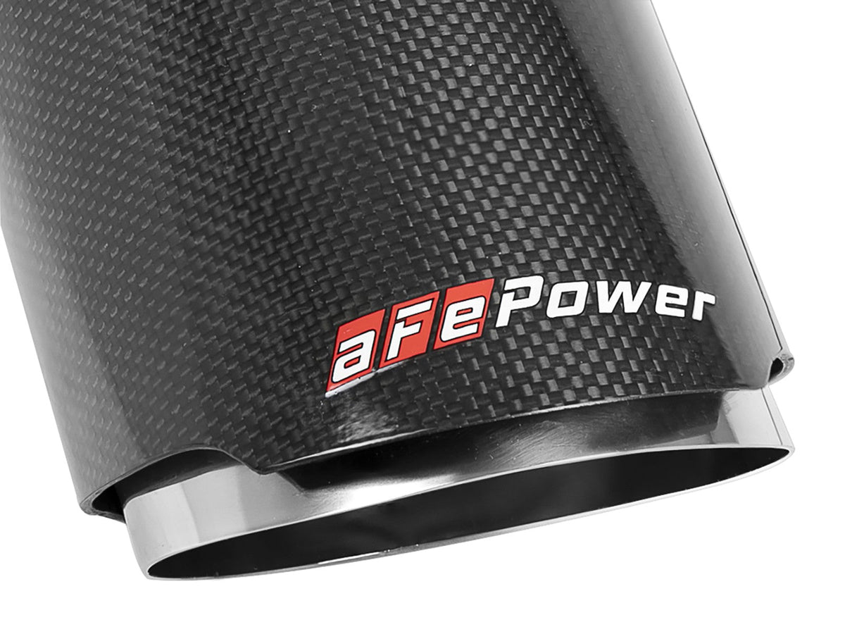 Mach Force-Xp 4-1/2 Inch Carbon Fiber OE Replacement Exhaust Tips Dodge Charger/Hellcat 15-22 V8-6.2L/6.4L Natural Finish aFe Power aFe Power