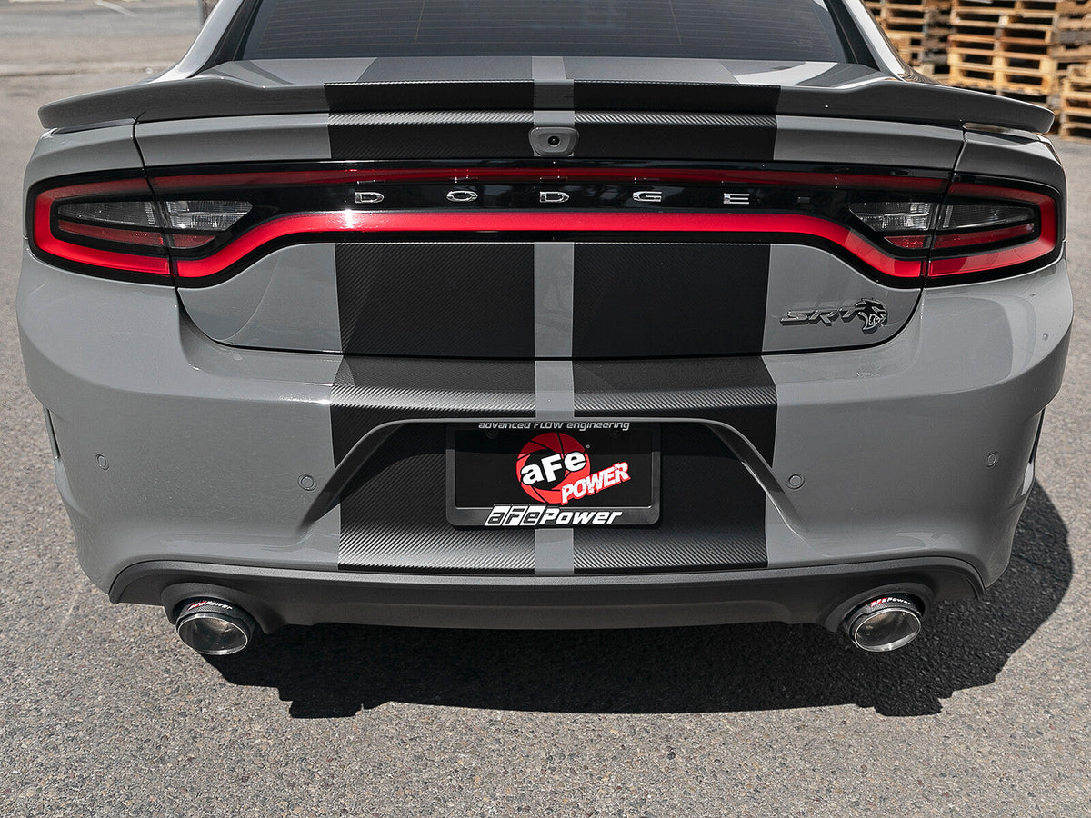 Mach Force-Xp 4-1/2 Inch Carbon Fiber OE Replacement Exhaust Tips Dodge Charger/Hellcat 15-22 V8-6.2L/6.4L Natural Finish aFe Power aFe Power