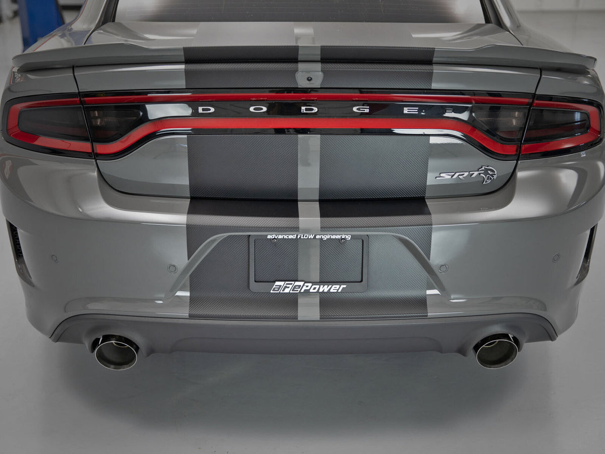 Mach Force-Xp 4-1/2 Inch Carbon Fiber OE Replacement Exhaust Tips Dodge Charger/Hellcat 15-22 V8-6.2L/6.4L Polished Finish aFe Power aFe Power