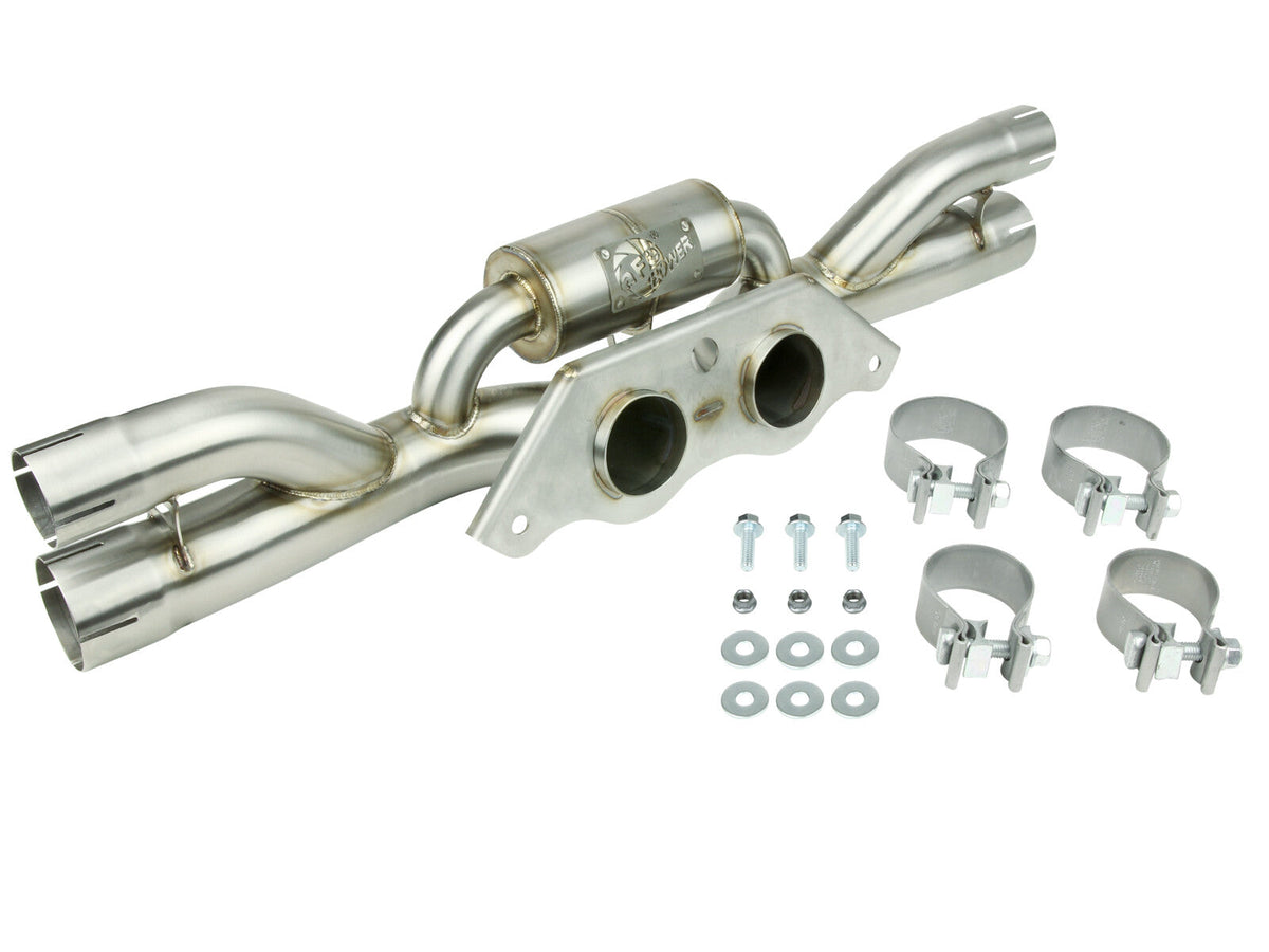 Mach Force-Xp 304 Stainless Steel Secondary Muffler Delete Pipe Porsche 911 GT3 14-19 H6-3.8L/4.0L aFe Power aFe Power