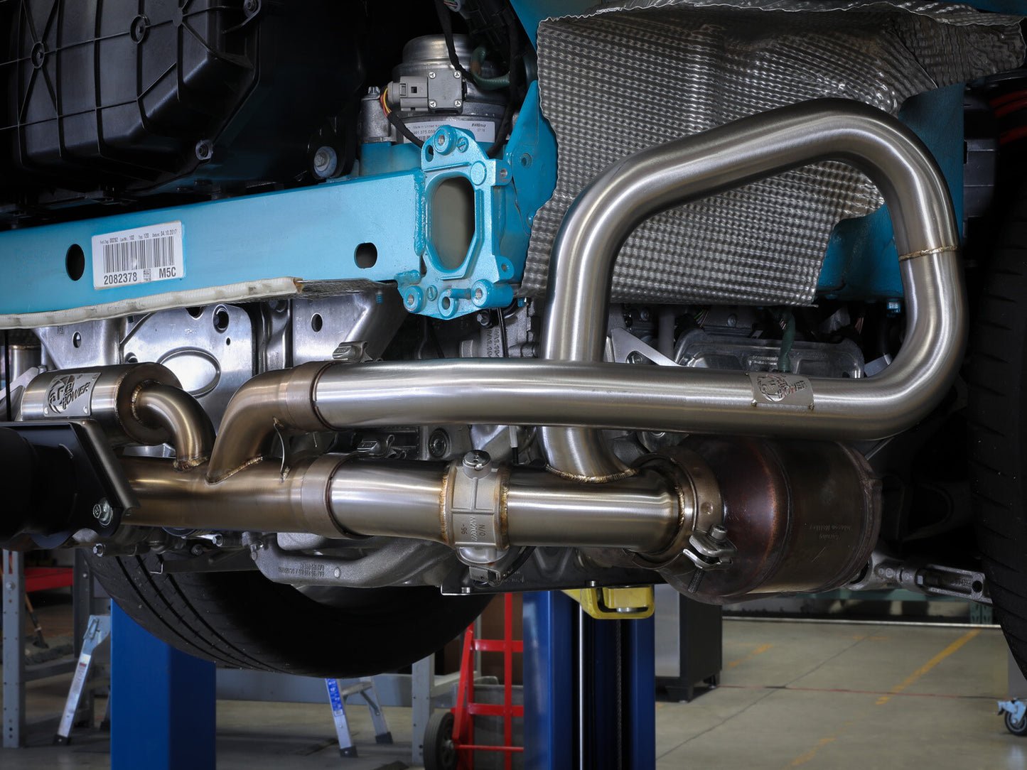Mach Force-Xp 304 Stainless Steel Primary Muffler Delete Pipe Porsche 911 GT3 14-19 H6-3.8/4.0L aFe Power