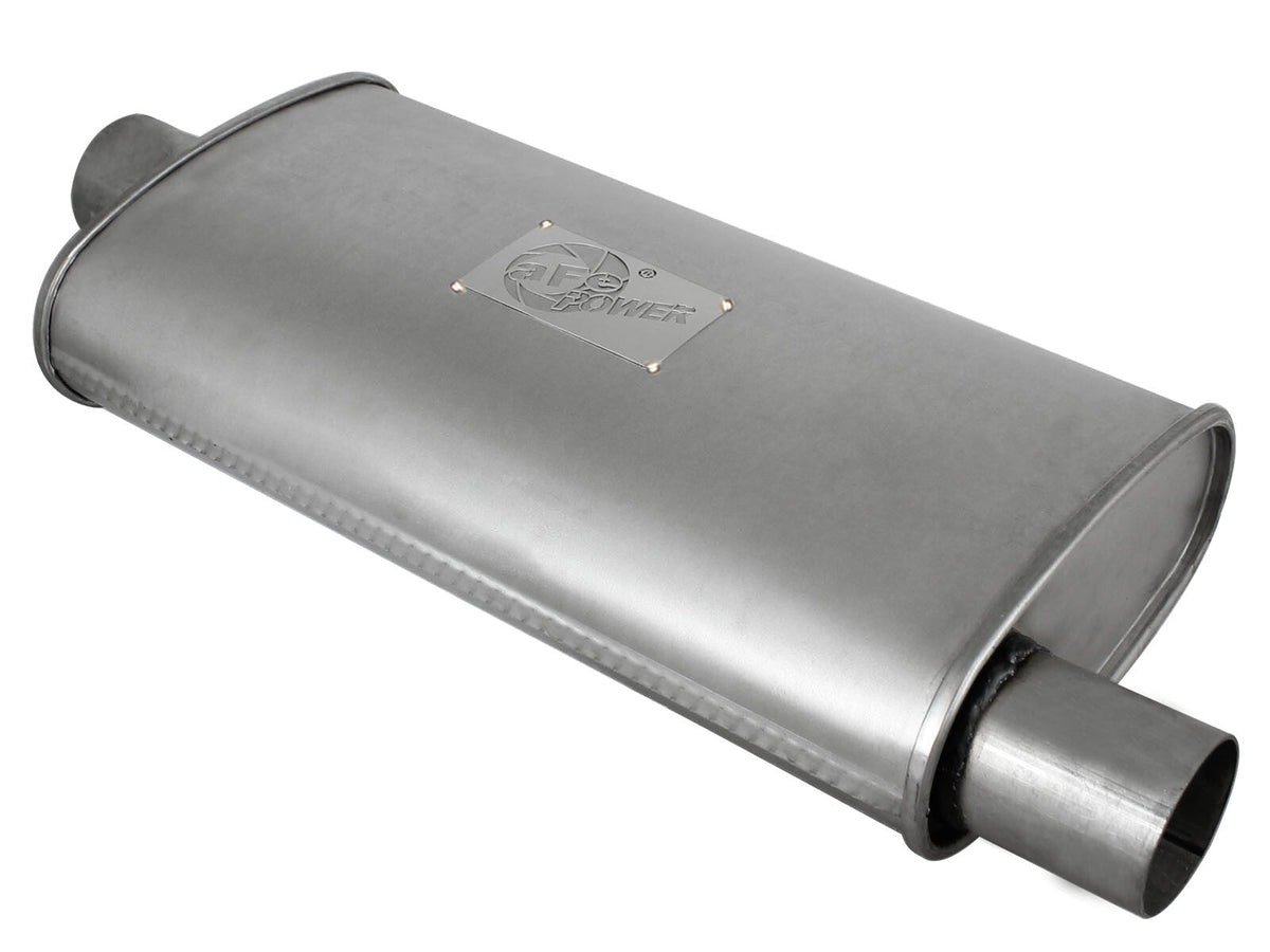 Scorpion Aluminized Steel Muffler 2-1/2 Inch ID Center/Offset x 9 Inch W x 4 Inch H x 18 Inch L- Oval Body aFe Power aFe Power