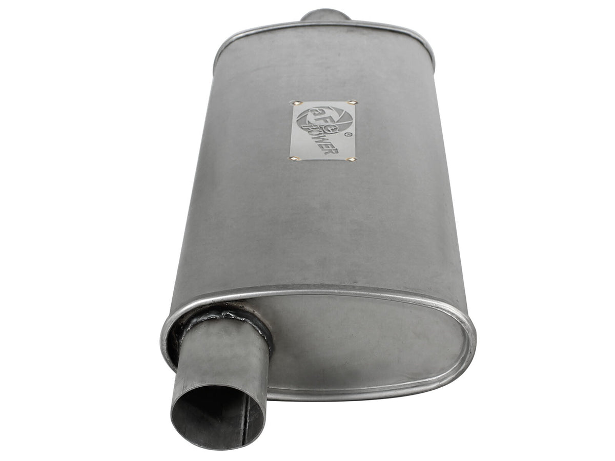 Scorpion Aluminized Steel Muffler 2-1/2 Inch ID Center/Offset x 9 Inch W x 4 Inch H x 18 Inch L- Oval Body aFe Power aFe Power