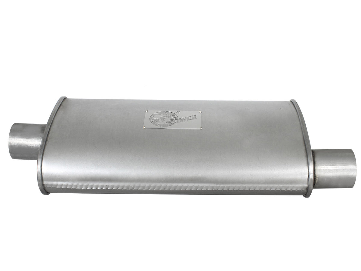Scorpion Aluminized Steel Muffler 2-1/2 Inch ID Center/Offset x 9 Inch W x 4 Inch H x 18 Inch L- Oval Body aFe Power aFe Power