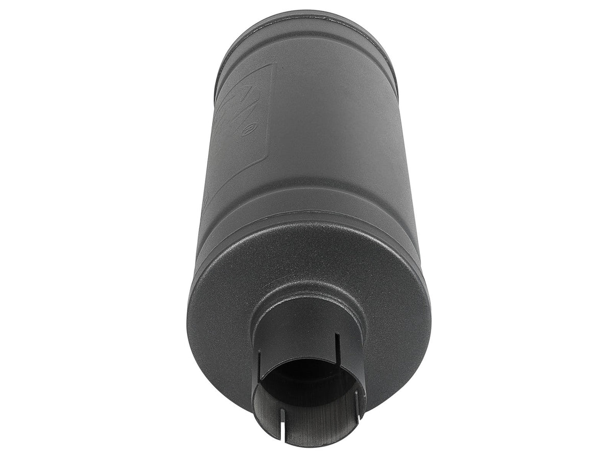 Mach Force-Xp 409 Stainless Steel Muffler w/ High-Temp Metallic Black finish 2-1/2 Inch ID Inlet & Outlet Center/Center 14 Inch L x 6 Inch Dia. aFe Power aFe Power