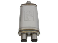 Mach Force-Xp 409 Stainless Steel Muffler 2-1/2 Inch ID Center/Dual-Outlet x 9 Inch W x 4 Inch H x 18 Inch L - Oval Body aFe Power aFe Power