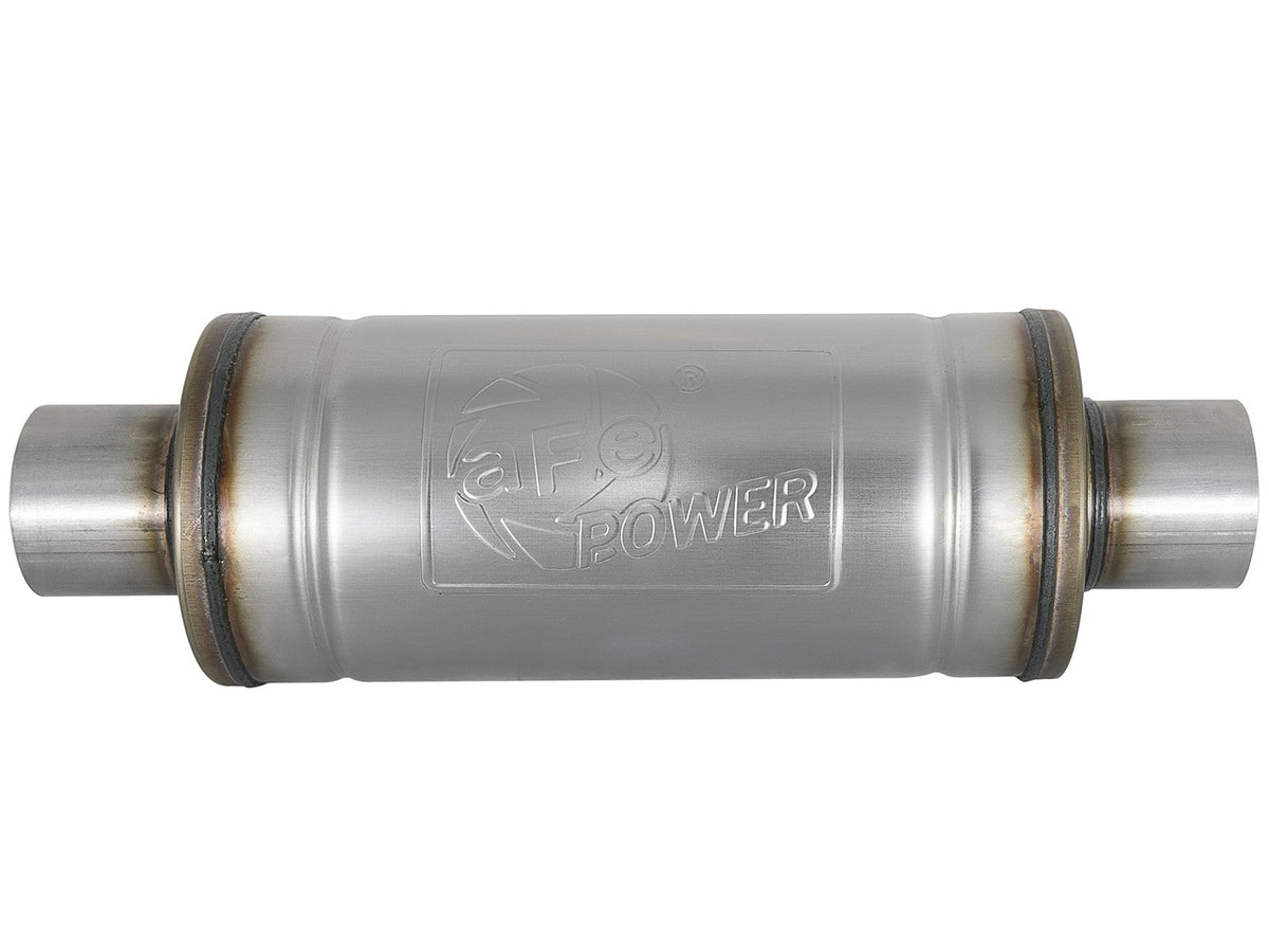 Mach Force-Xp 409 Stainless Steel Muffler 3 Inch ID Center/Center x 6 Inch Dia. x 14 Inch L - Round Body aFe Power aFe Power