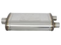 Mach Force-Xp 409 Stainless Steel Muffler 3 Inch ID Center/2-1/2 Inch ID Dual-Outlet x 11 Inch W x 6 Inch H x 22 Inch L - Oval Body aFe Power aFe Power