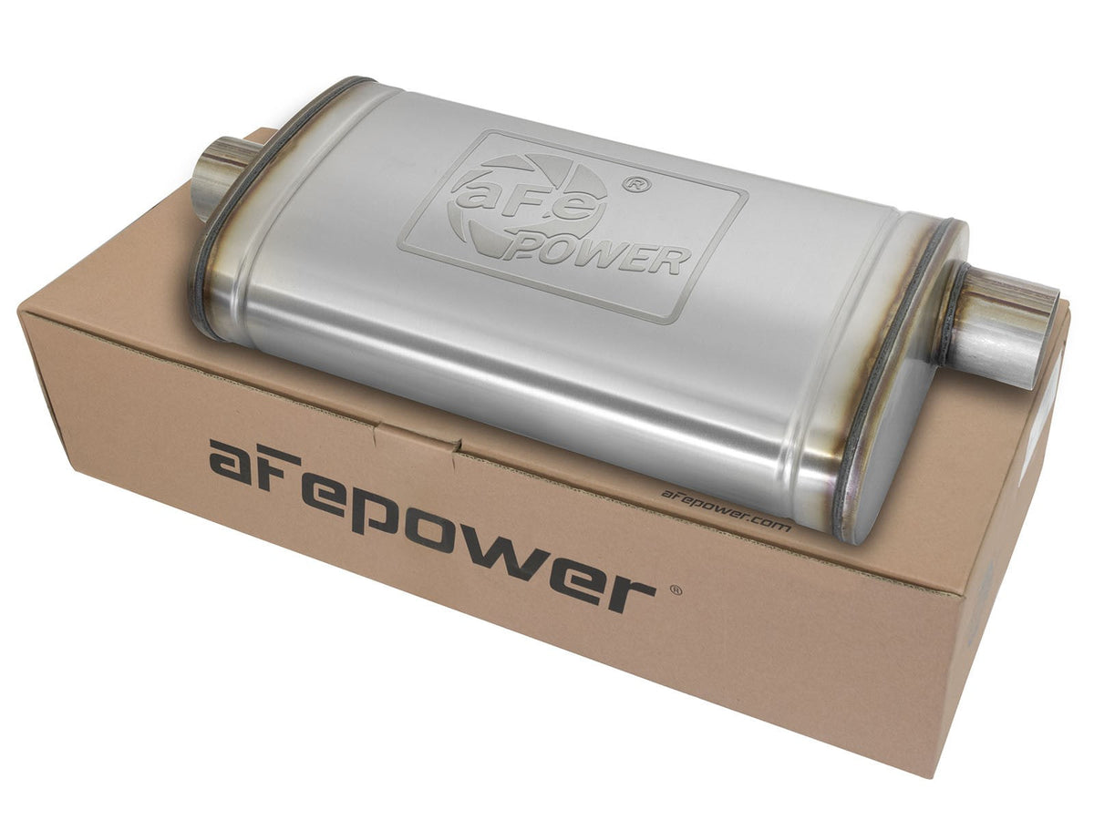 Mach Force-Xp 409 Stainless Steel Muffler 3 Inch ID Center/Offset x 11 Inch W x 5 Inch H x 22 Inch L - Oval Body aFe Power aFe Power