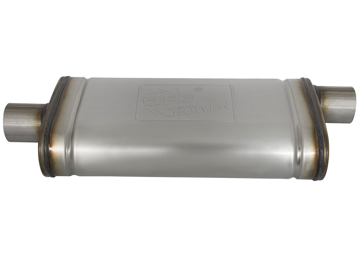 Mach Force-Xp 409 Stainless Steel Muffler 2-1/2 Inch ID Center/Offset x 9 Inch W x 4 Inch H x 18 Inch L - Oval Body aFe Power