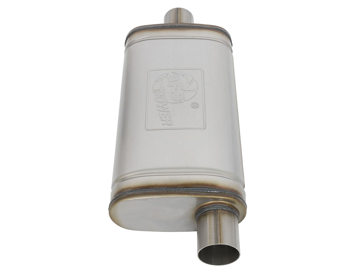 Mach Force-Xp 409 Stainless Steel Muffler 2-1/2 Inch ID Center/Offset x 9 Inch W x 4 Inch H x 18 Inch L - Oval Body aFe Power