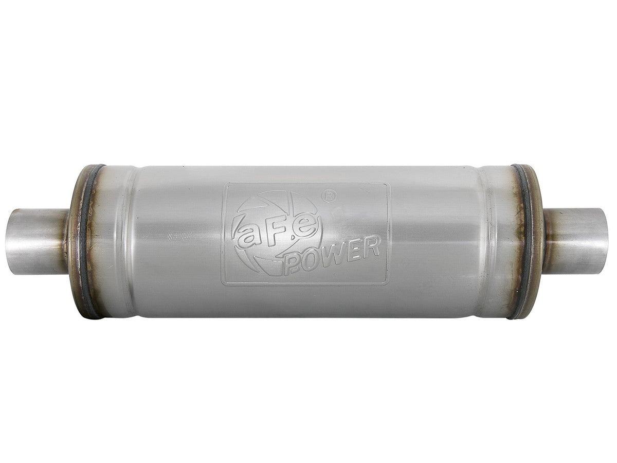 Mach Force-Xp 409 Stainless Steel Muffler 2-1/2 Inch ID Center/Center 18 Inch L x 6 Inch Dia - Round Body aFe Power aFe Power