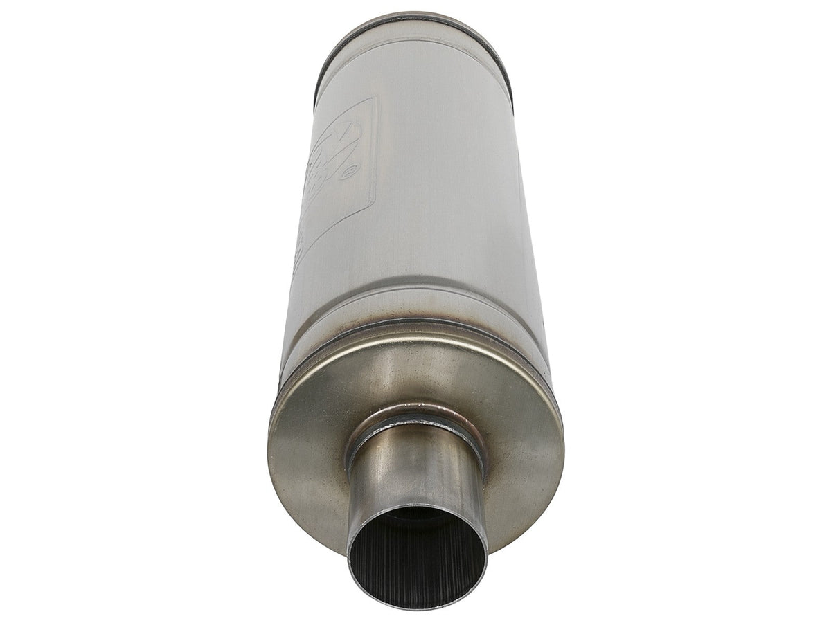Mach Force-Xp 409 Stainless Steel Muffler 2-1/2 Inch ID Center/Center 18 Inch L x 6 Inch Dia - Round Body aFe Power aFe Power