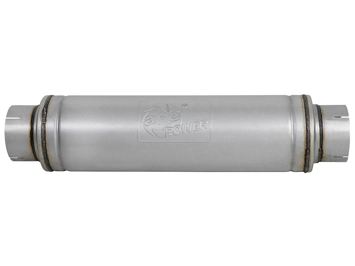 Atlas Aluminized Steel Muffler 5 Inch ID Center/Center x 7 Inch Dia. x 24 Inch L - Round Body aFe Power aFe Power